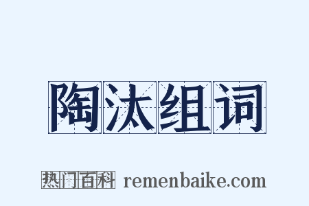 陶汰组词是什么意思的图片